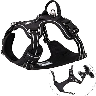 Harnais anti traction chien - PullFree™ - Noir